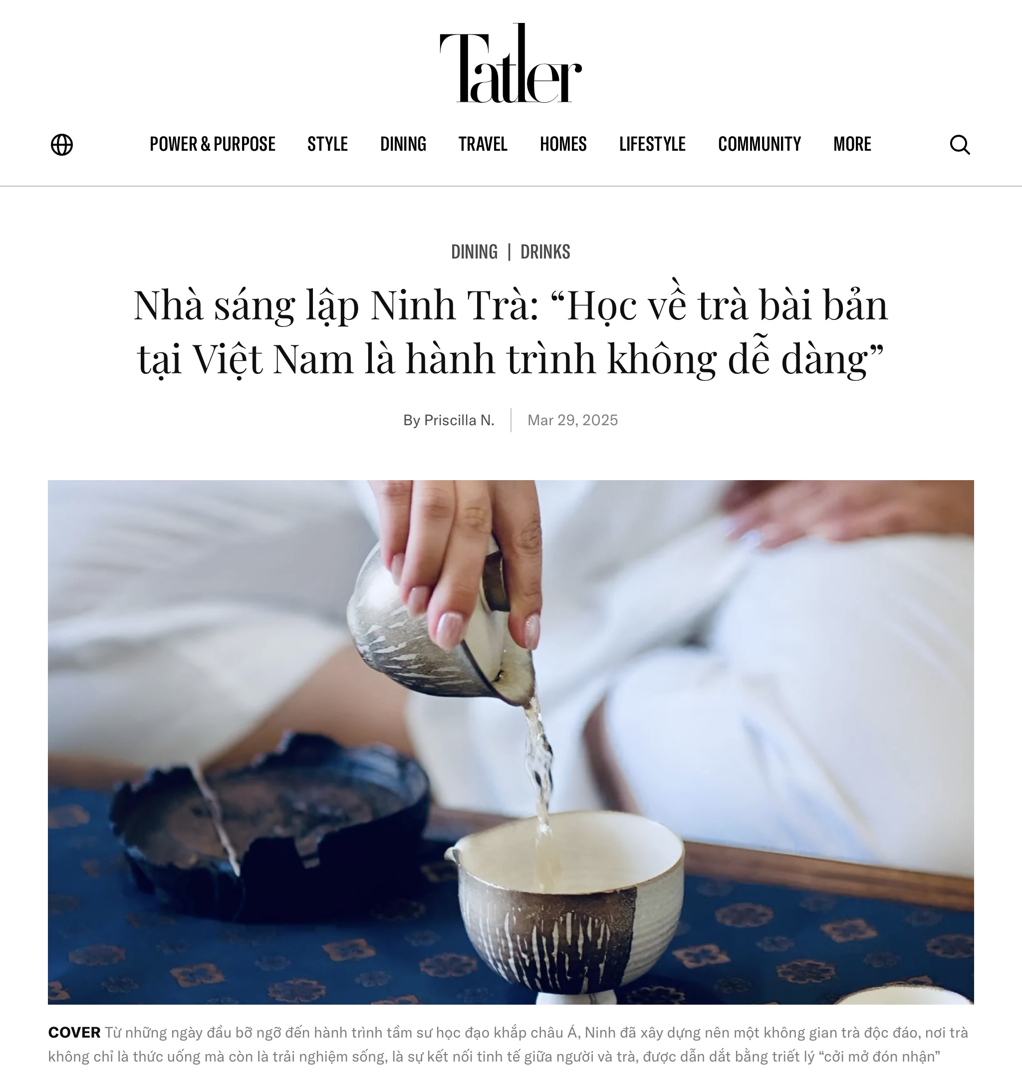 Nhà sáng lập Ninh Trà: “Học về trà bài bản tại Việt Nam là hành trình không dễ dàng”